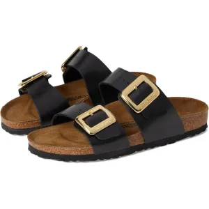 Sydney Luxe Buckle Licorice Black Slide Sandals