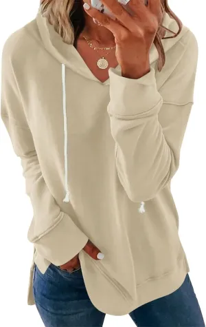 Syellowafter Women Casual Hoodie Long Sleeves Fashion Pullover Loose Fit Tunic Winter Tops Comfy Shirts