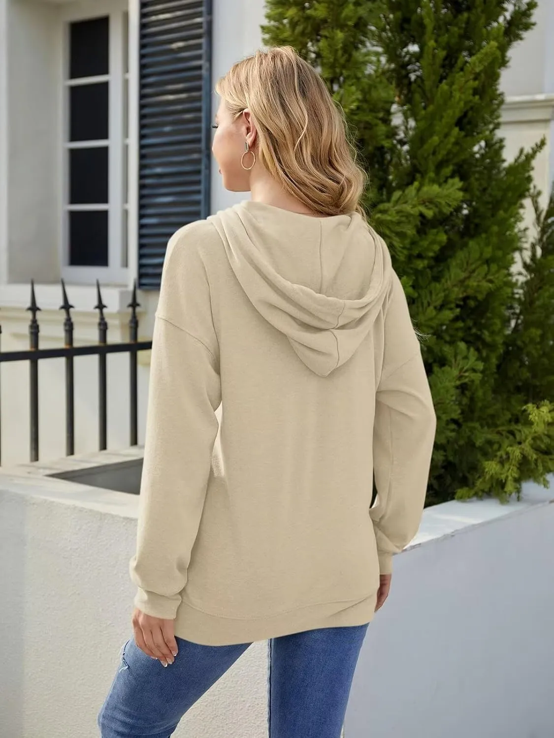 Syellowafter Women Casual Hoodie Long Sleeves Fashion Pullover Loose Fit Tunic Winter Tops Comfy Shirts