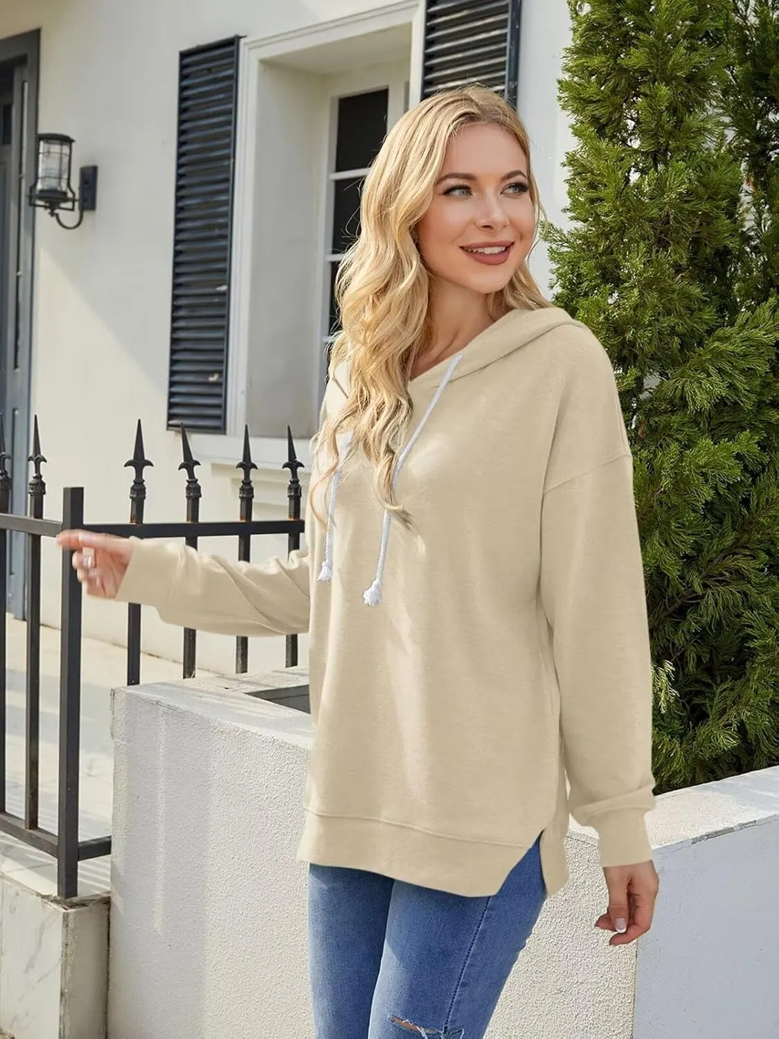 Syellowafter Women Casual Hoodie Long Sleeves Fashion Pullover Loose Fit Tunic Winter Tops Comfy Shirts