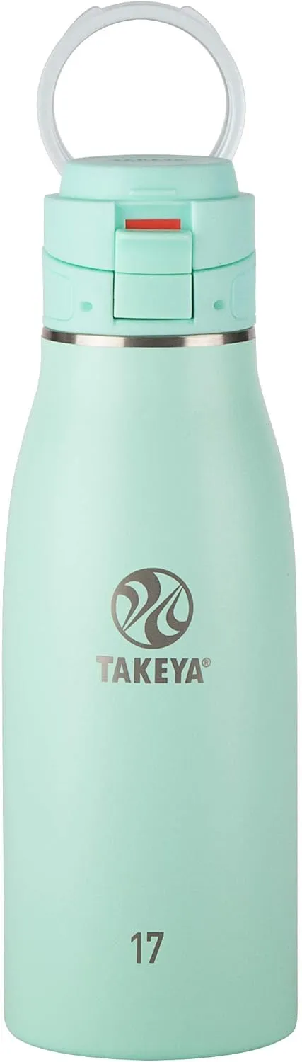 Takeya Traveler Insulated Travel Mug, Leak Proof Lid, 17 Ounce, Aqua