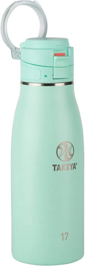 Takeya Traveler Insulated Travel Mug, Leak Proof Lid, 17 Ounce, Aqua