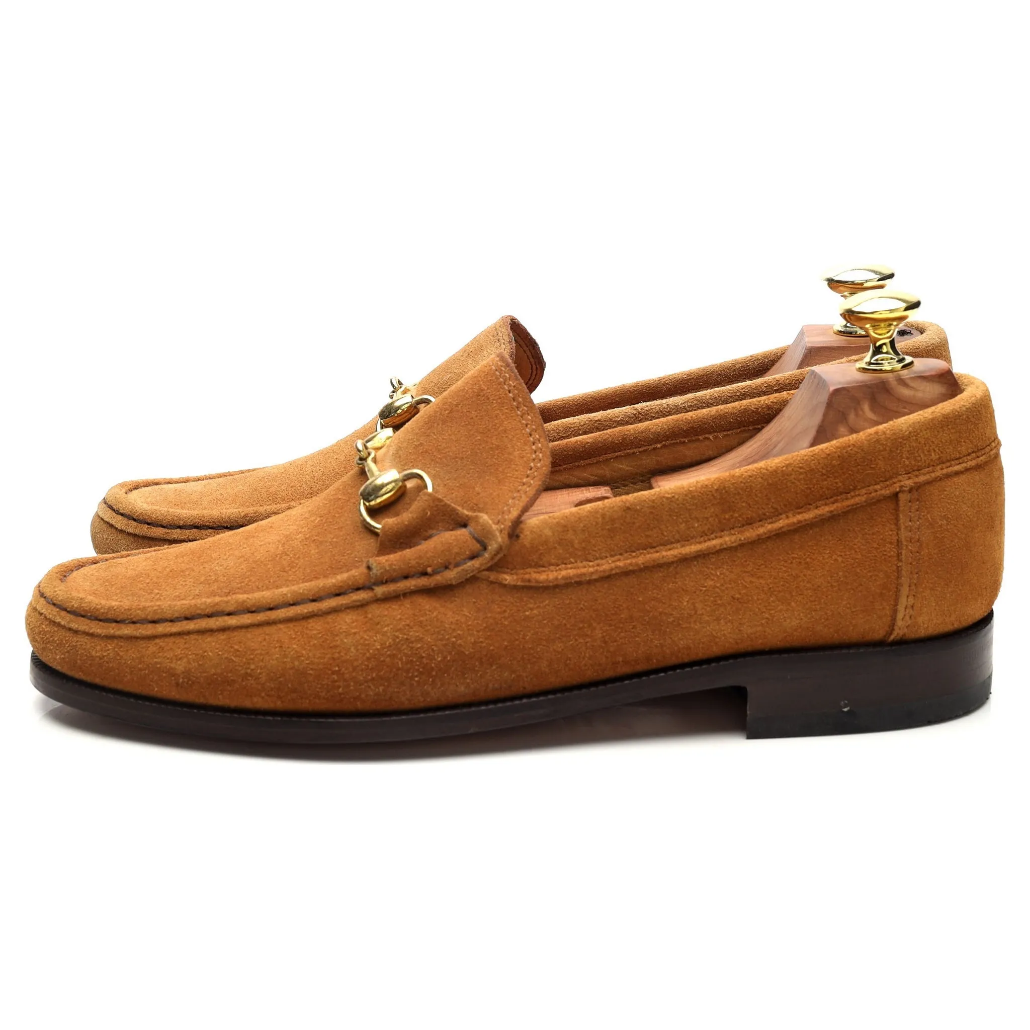 Tan Brown Suede Horsebit Loafers UK 7.5 EU 41.5