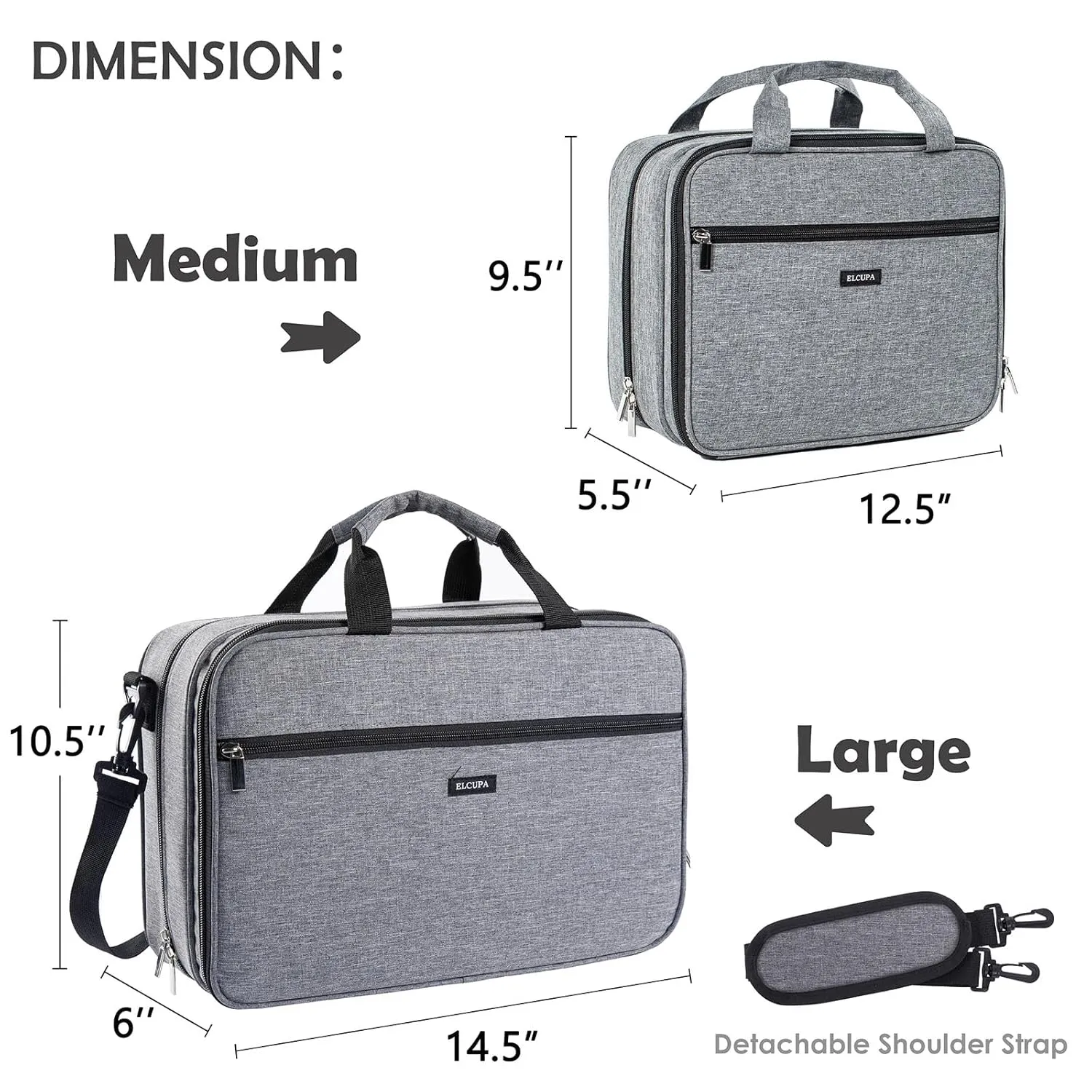 Tattoo Carrying Case-Tattoo Supplies Organizer-Tattoo Kit Case -Tattoo Supplies Carrying Bag for Tattoo Stencil Printer, Tattoo Ink, Tattoo Equipment, Tatoo Pens X-Large Grey (BAG ONLY)