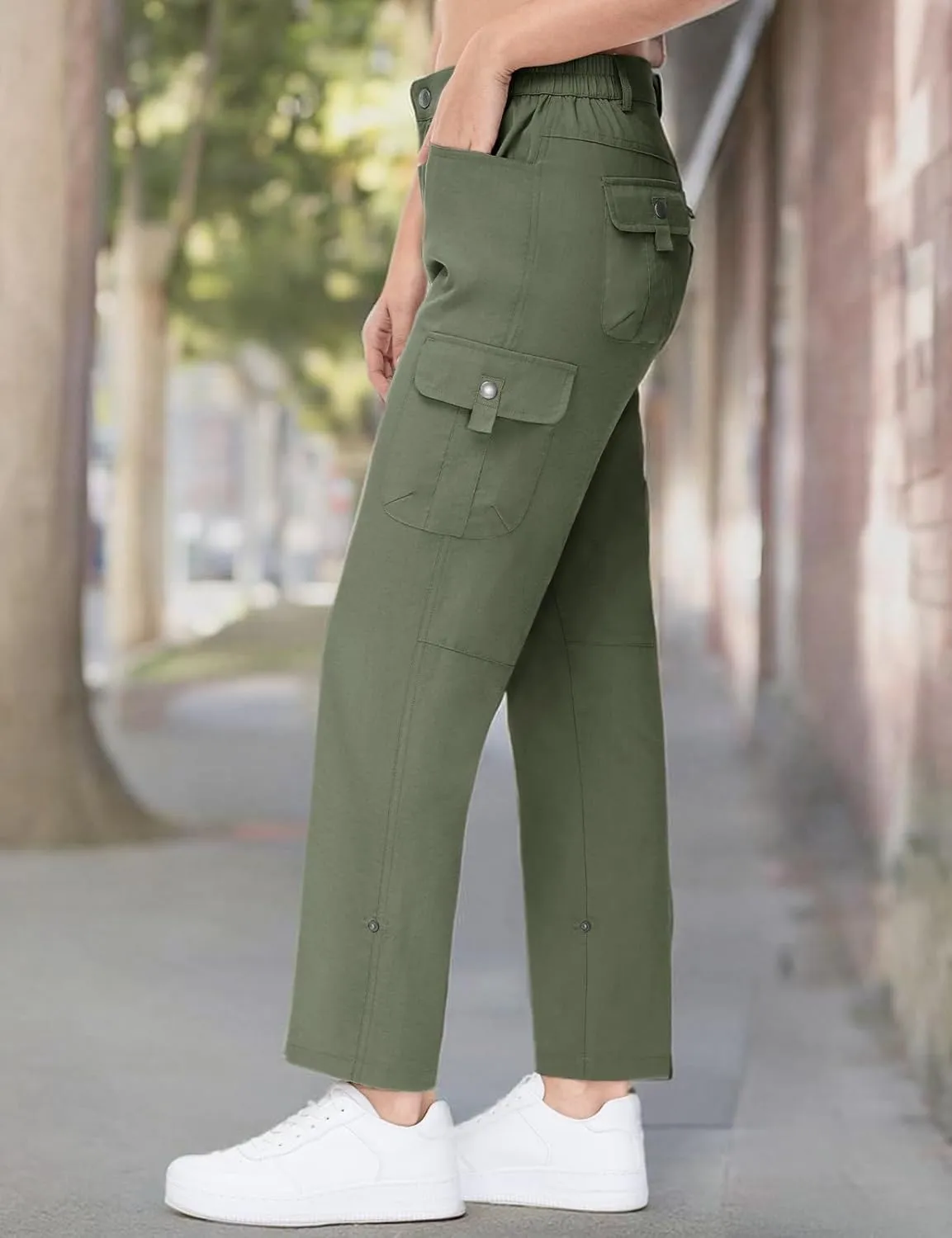 TBMPOY Women's Hiking Pants Quick Dry Convertible Lightweight Roll Up Cargo Pockets Travel Essentials Waterproof Work