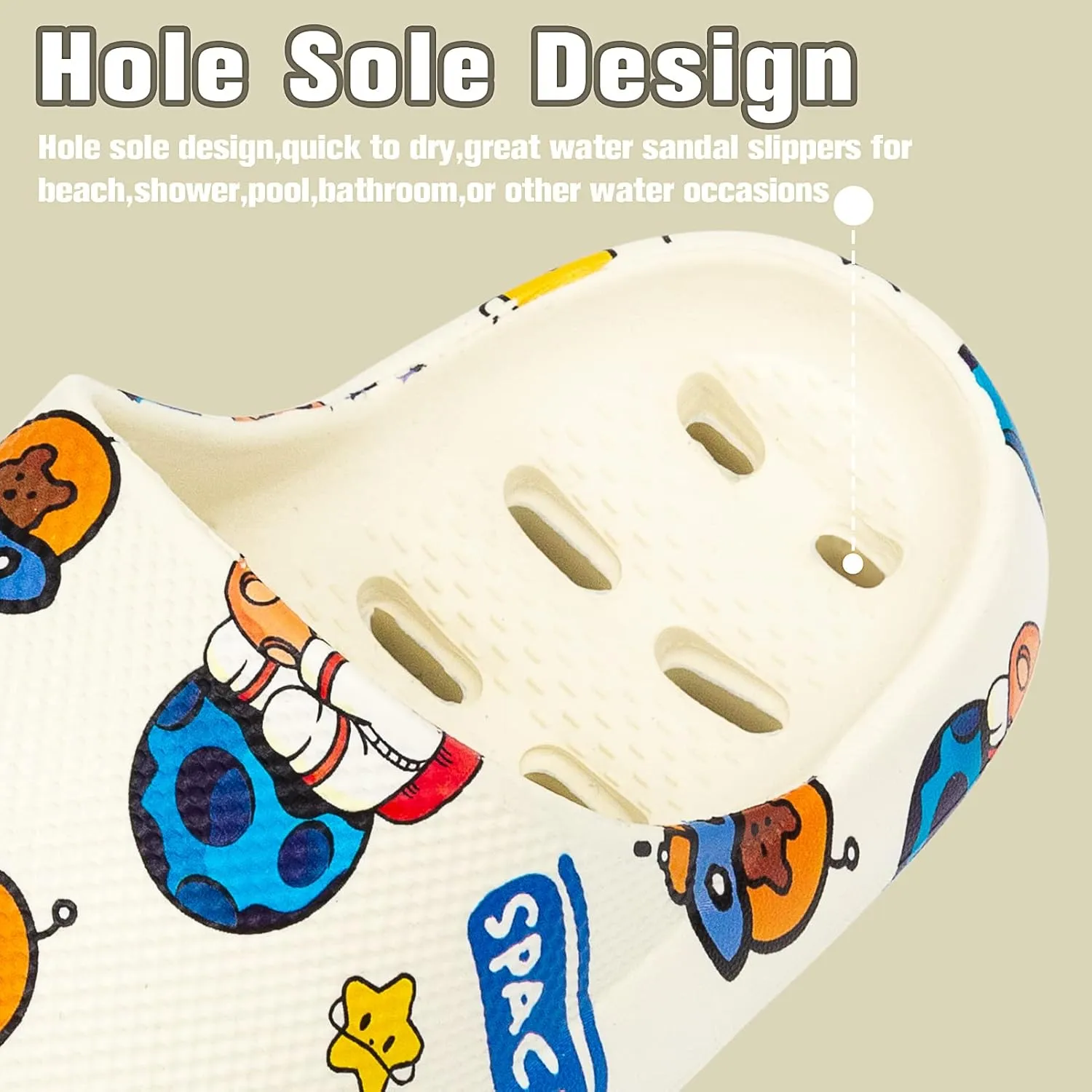 techcity Boys Girls Slide Sandals Soft Cushioned Thick Sole Non-slip Summer Slippers Quick Drying Bathroom Shower Pool Beach Sandals for Toddler Little Kids