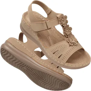 TEMOFON Wedge Sandals for Women Comfortable: Open Toe Sandals with Low Wedges - Dressy Summer Casual Sandals - Flat Comfy Walking Sandals
