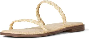 The Drop Women's Paris Square Toe Two Strap Flat Sandal