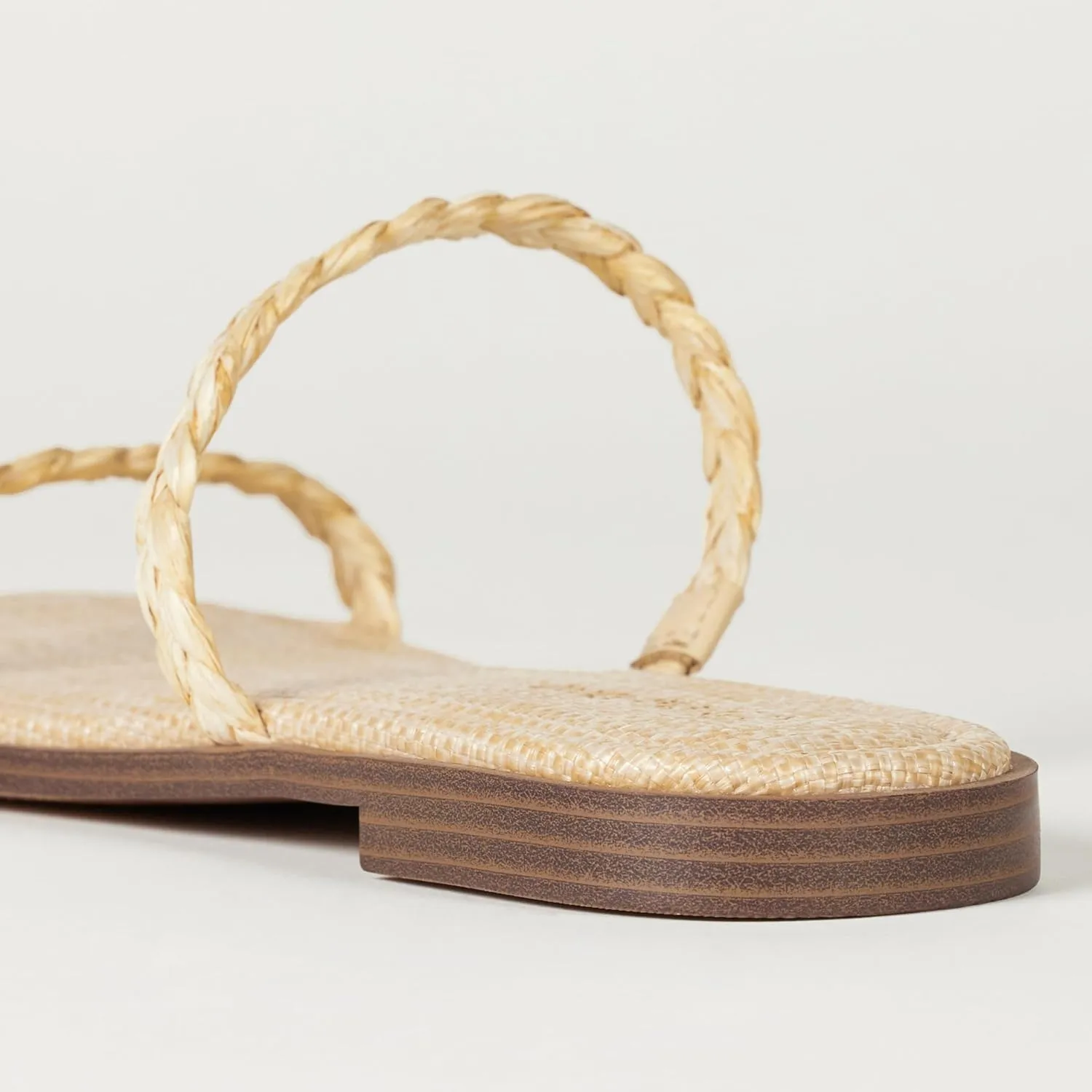 The Drop Women's Paris Square Toe Two Strap Flat Sandal