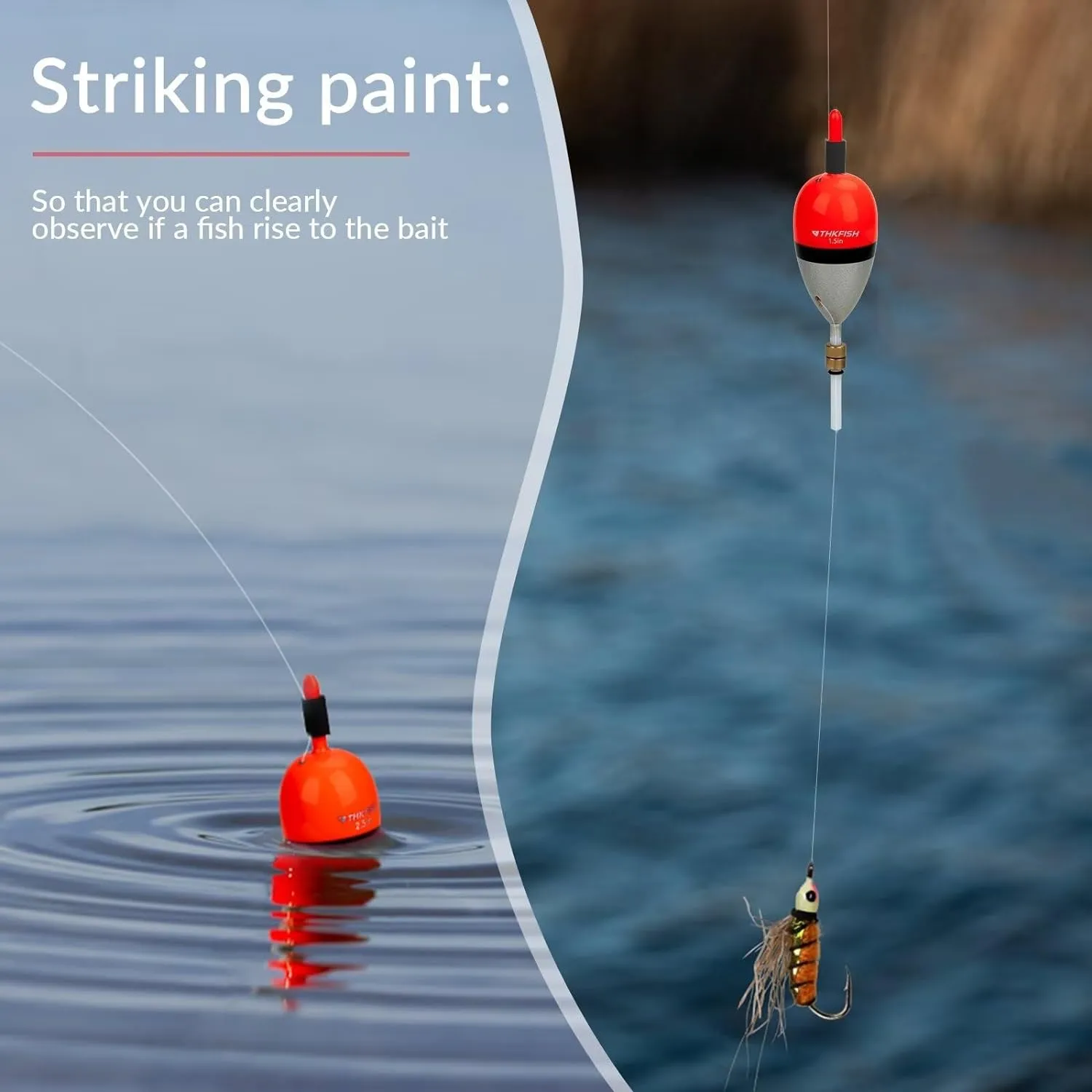 THKFISH Fishing Bobber Slip Bobber Fishing Floats for Crappie Balsa Bobbers for Panfish,Walleye,Salmon Floatage