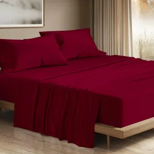 THREAD SPREAD 100% Egyptian Cotton Sheets Queen Size - 1200 Thread Count 4 PC Queen Sheet Set Egyptian Cotton, Sateen Weave Luxury Sheets Queen, High Thread Count Sheets, 17" Deep Pocket - Burgundy