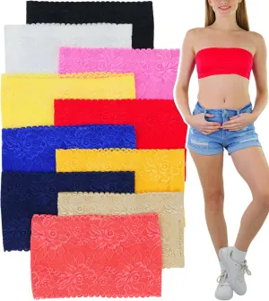 ToBeInStyle Women's 6 Pack Padded Seamless Bandeau Tube Bras
