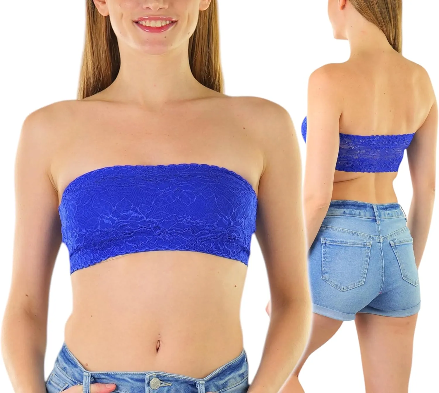 ToBeInStyle Women's 6 Pack Padded Seamless Bandeau Tube Bras