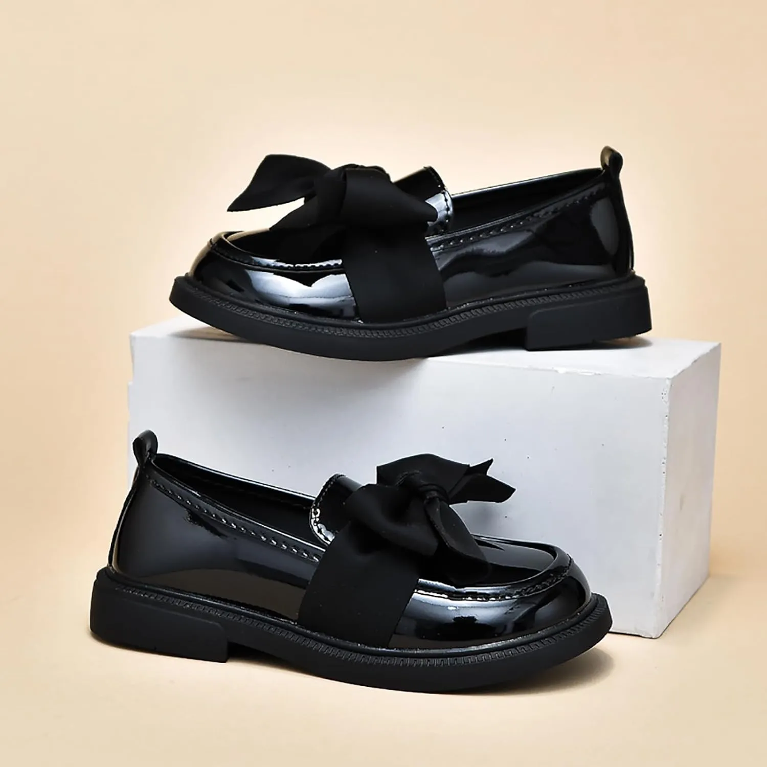 Toddler Girl’s Dress Shoes Comfort Bowtie Princess Oxford Style School Uniform Shoes Loafer Flats