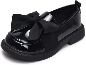 Toddler Girl’s Dress Shoes Comfort Bowtie Princess Oxford Style School Uniform Shoes Loafer Flats
