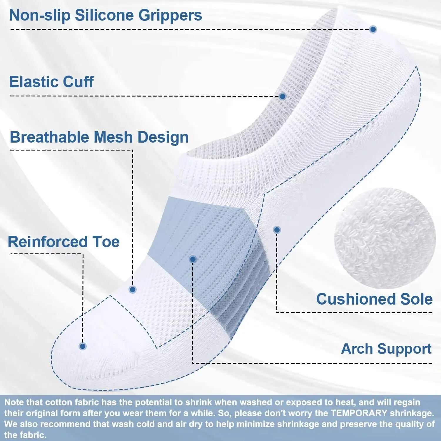 Toes Home No Show Socks Womens Cushioned Low Cut Athletic Hidden Liner for Sneakers Ankle Invisible Running Socks 4/6 Pairs