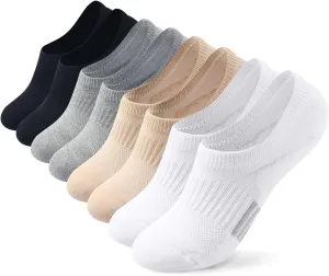 Toes Home No Show Socks Womens Cushioned Low Cut Athletic Hidden Liner for Sneakers Ankle Invisible Running Socks 4/6 Pairs