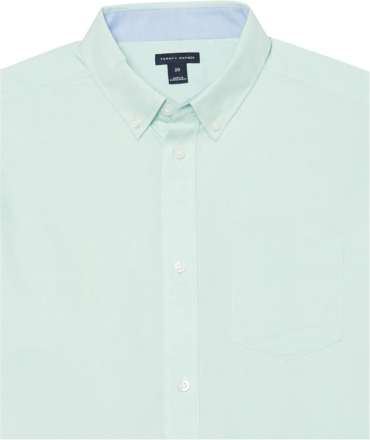 Tommy Hilfiger Boy's Oxford Long Sleeve Dress Shirt, Collared Button-down With Chest Pocket, Regular Fit