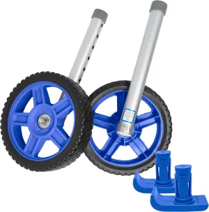 Top Glides 8" Off-Road Walker Wheel Kits with Free Flexfit Universal Ski Glides (Blue)
