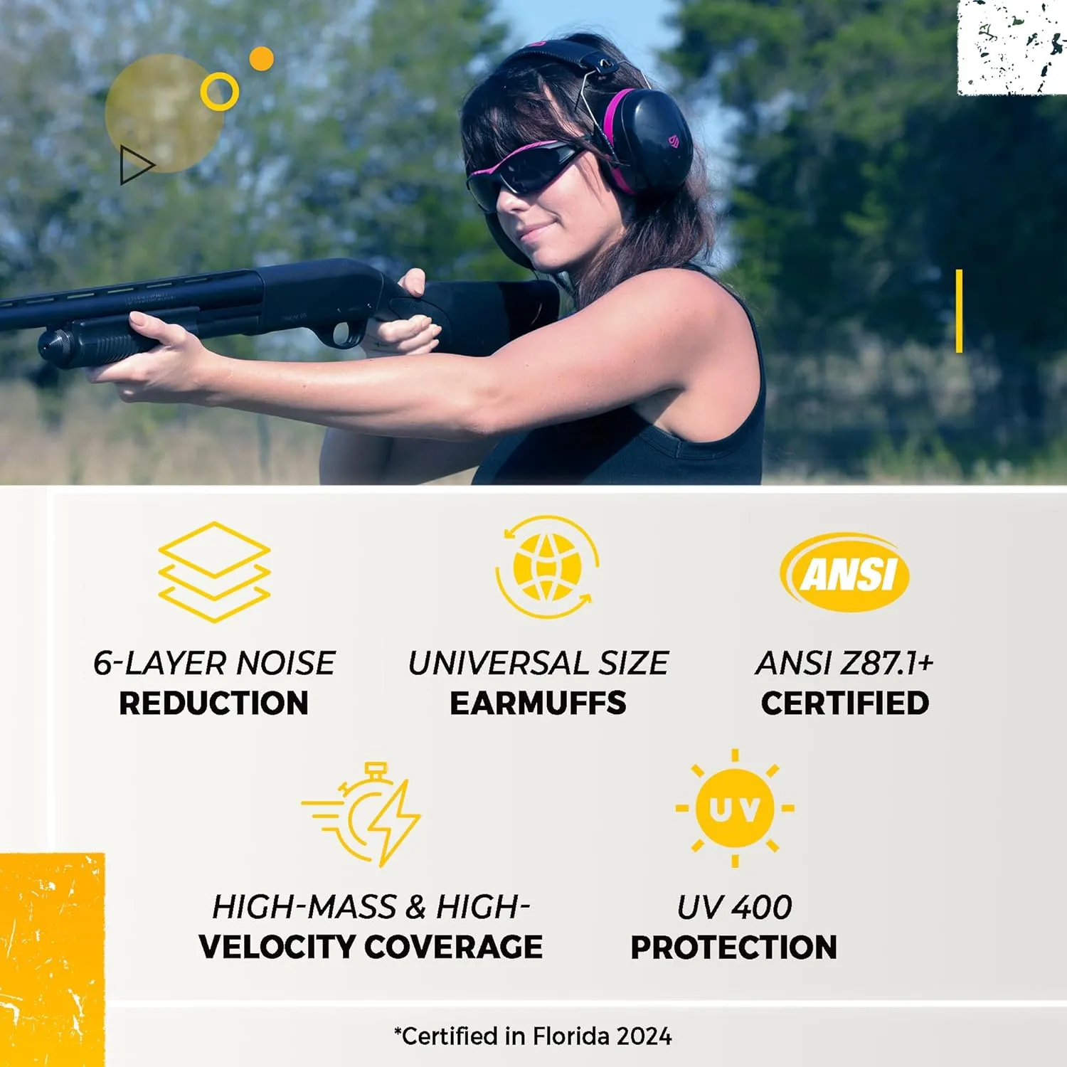 TradeSmart All-in-One Shooting Ear Protection - Comfort  NRR 28 Earmuffs, Glasses & Earplugs   Carry Case