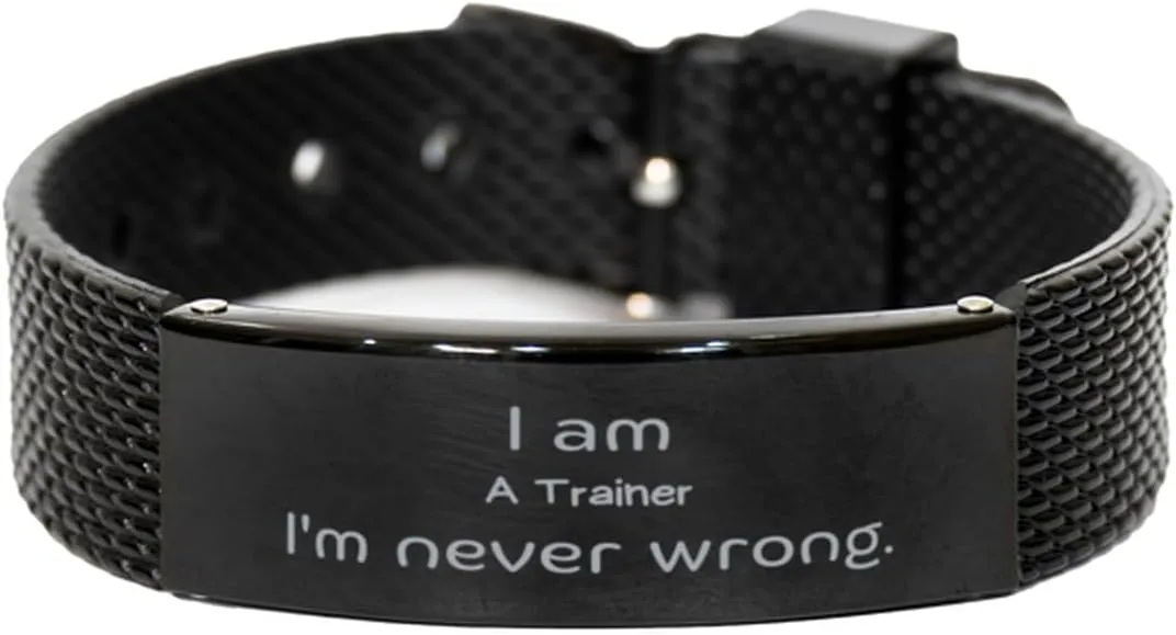 Trainers Black Shark Mesh Bracelet- Unique Engraved Confidence for Graduation and Holidays