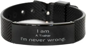Trainers Black Shark Mesh Bracelet- Unique Engraved Confidence for Graduation and Holidays