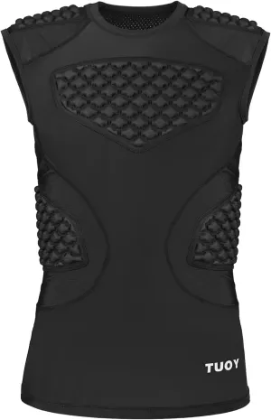 TUOY Adult Rib Chest Protector, New Version - Padded 5 Pads Baseball Football Lacrosse Rib Heart Sternum Guard