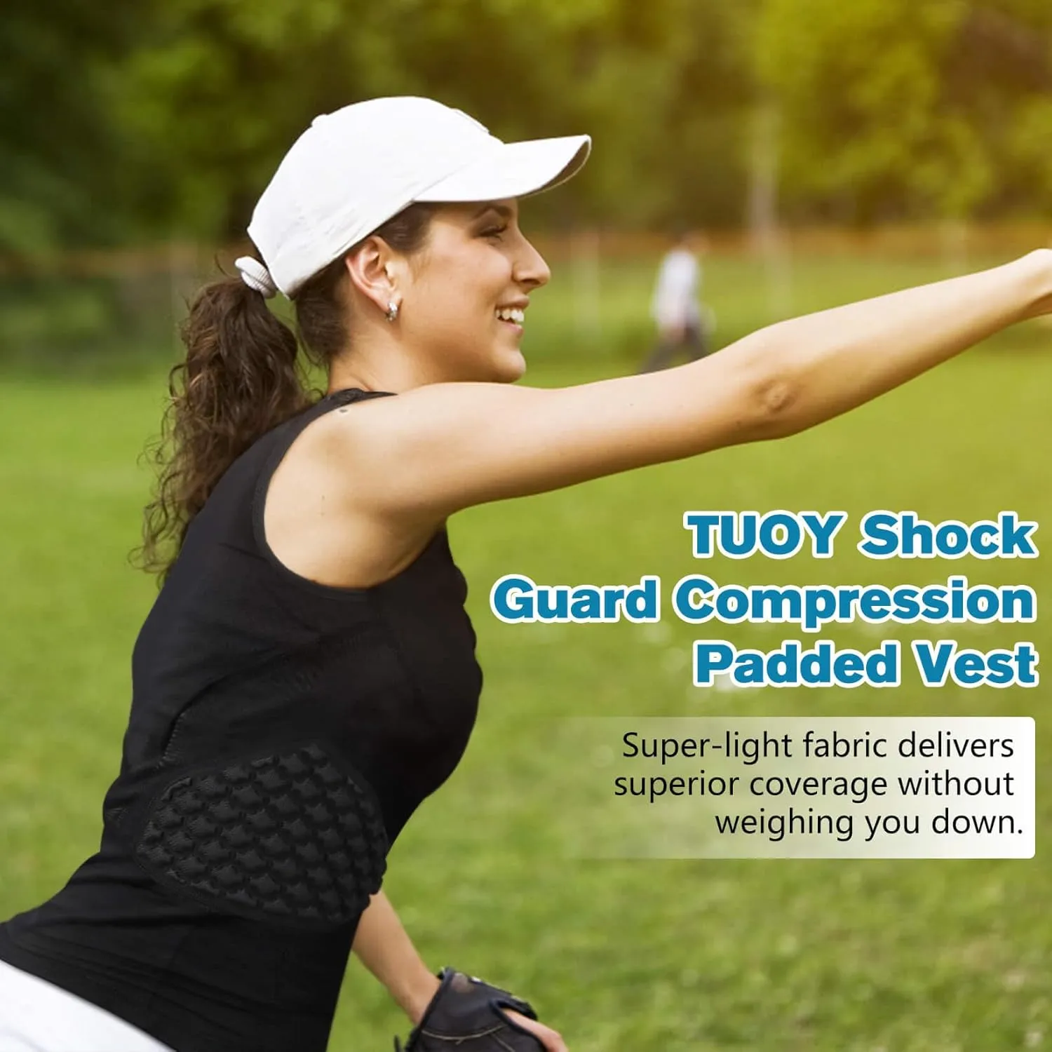 TUOY Adult Rib Chest Protector, New Version - Padded 5 Pads Baseball Football Lacrosse Rib Heart Sternum Guard