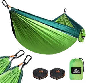 Ultra-Light Travel Camping Hammock | 300kg Load Capacity,(275 x 140 cm) Breathable,Quick-Drying Parachute Nylon | 2 x Premium Carabiners,2 x Nylon Slings Included | Outdoor Indoor Garden