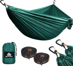 Ultra-Light Travel Camping Hammock | 300kg Load Capacity,(300x200cm) Breathable,Quick-Drying Parachute Nylon | 2 x Premium Carabiners,2 x Nylon Slings Included | for Outdoor Indoor Garden