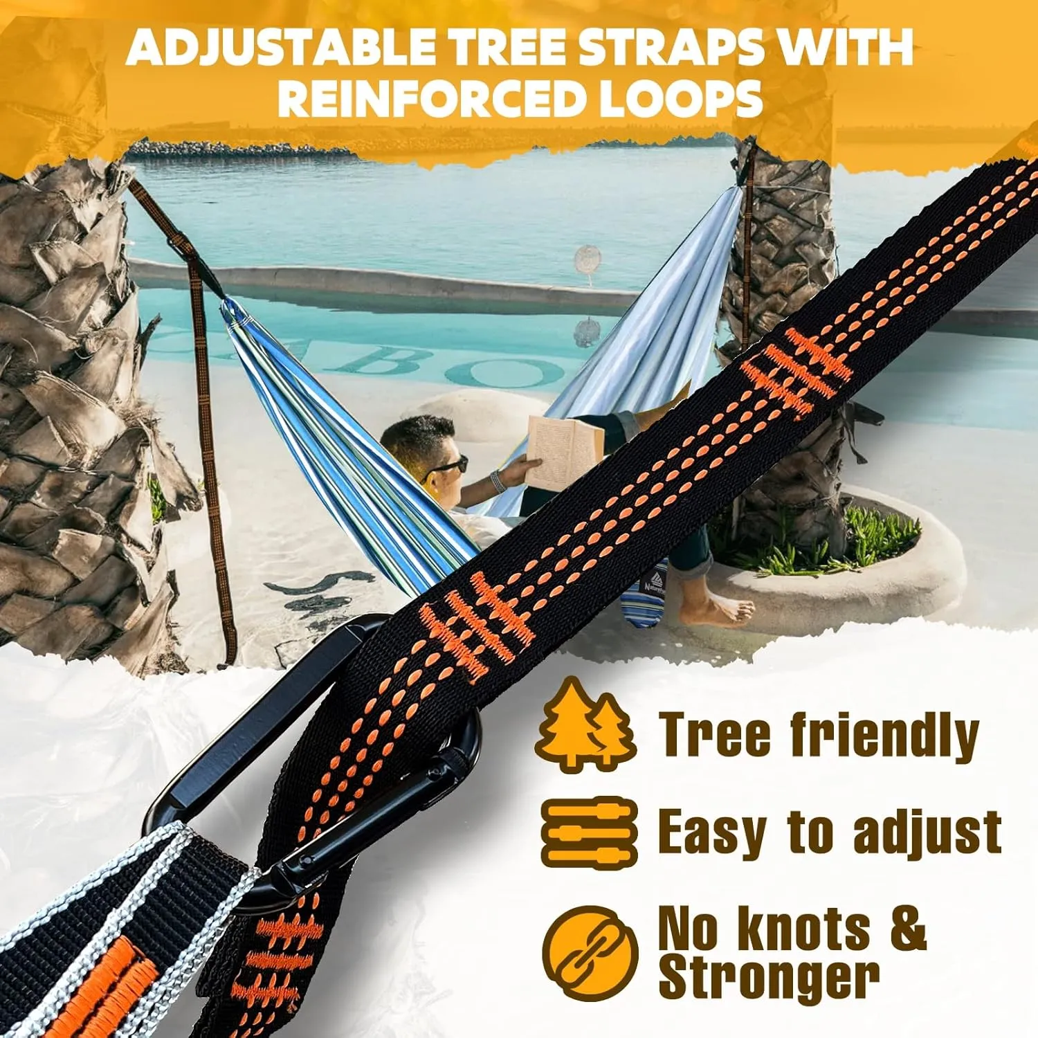 Ultra-Light Travel Camping Hammock | 300kg Load Capacity,Breathable,Quick-Drying Portable Hammock(275 x140cm) | 2 x Premium Carabiners,2 x Nylon Slings Included | Outdoor Indoor Garden