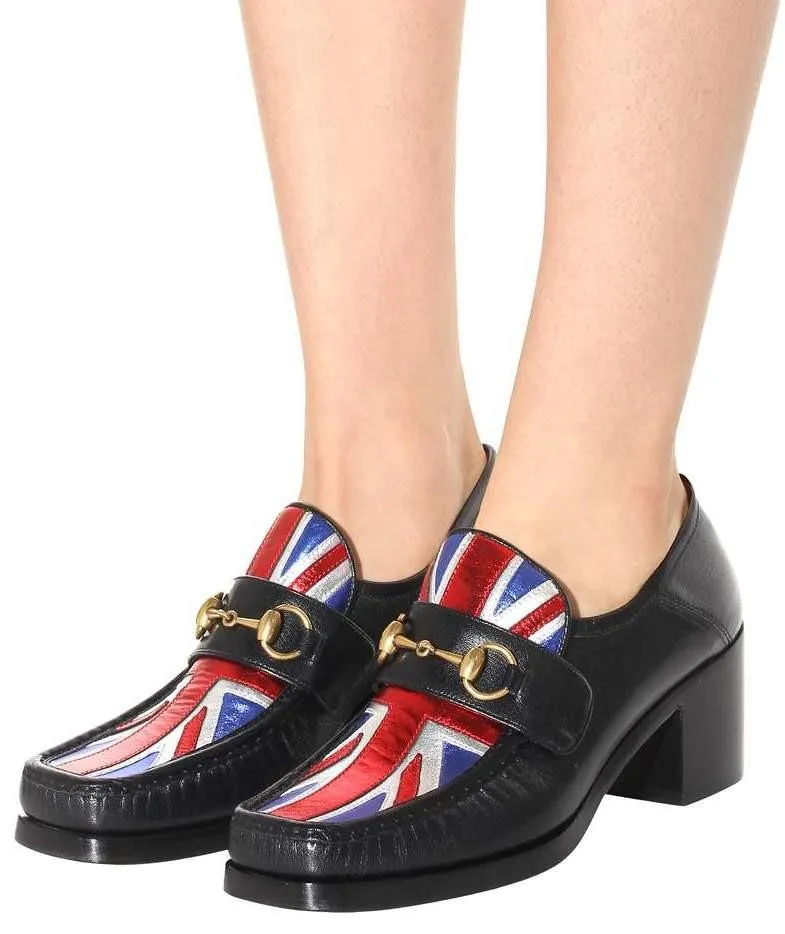 Union Jack Horsebit Leather Loafers - British Flag