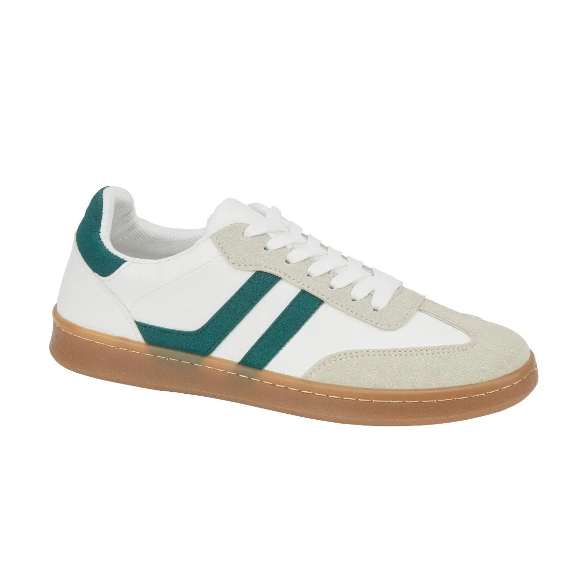 Urban Jacks Flash Men's Casual Lace Up Trainer White/Green