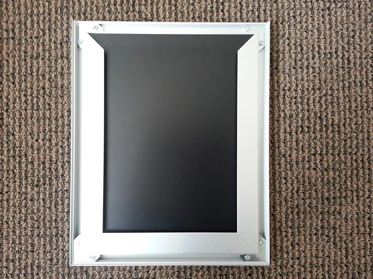 US Made Slide-in Aluminum Picture Frames (Black- Long Side Open, 8.5 x 11)