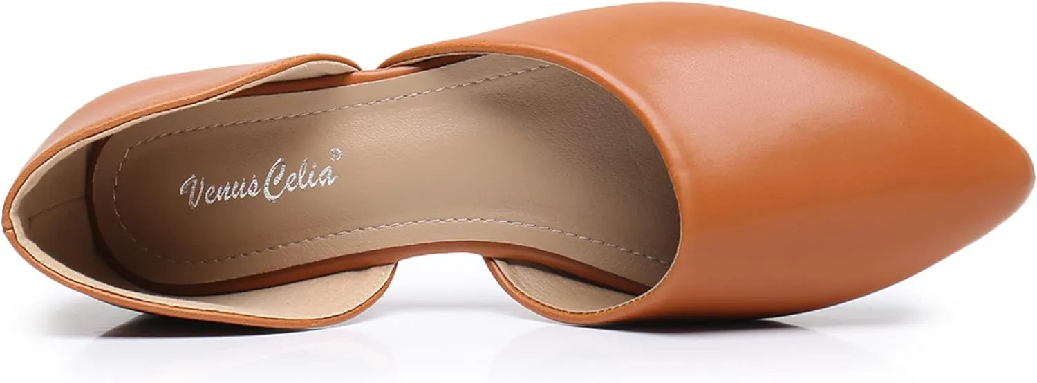 VenusCelia Women's D'Orsay Flat Shoe