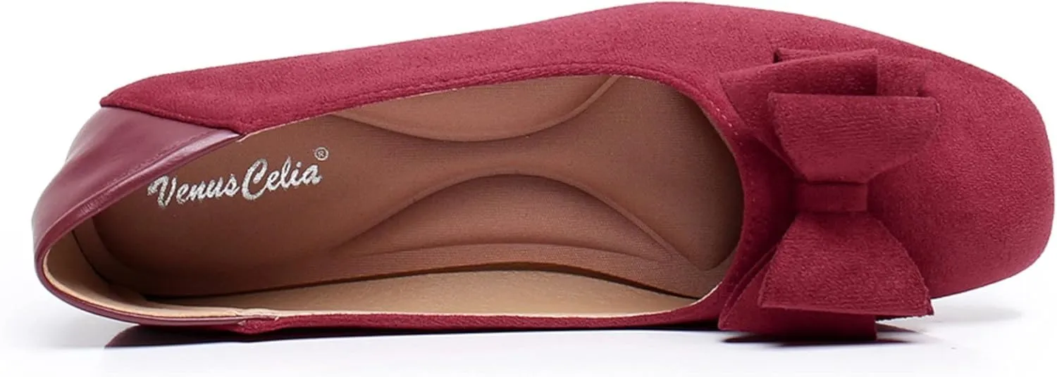 VenusCelia Women's Tile-Toe Flat Shoe