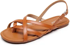 VenusCelia Women's X-Band Strap Flat Sandal