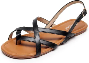 VenusCelia Women's X-Band Strap Flat Sandal