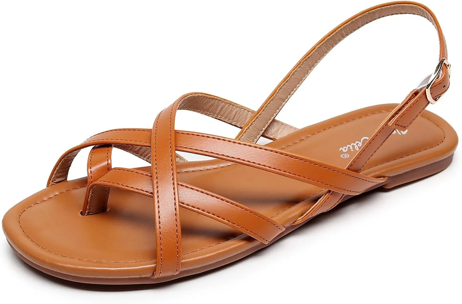 VenusCelia Women's X-Band Strap Flat Sandal