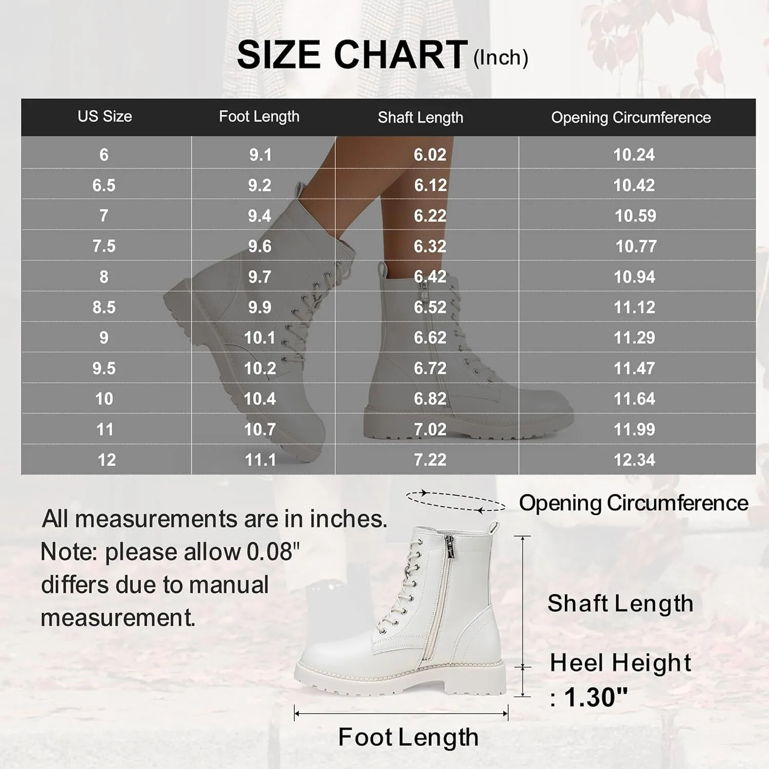Vepose Women's Combat Ankle Black Flat Boots, Military Fashion 925 Booties Inner Zipper