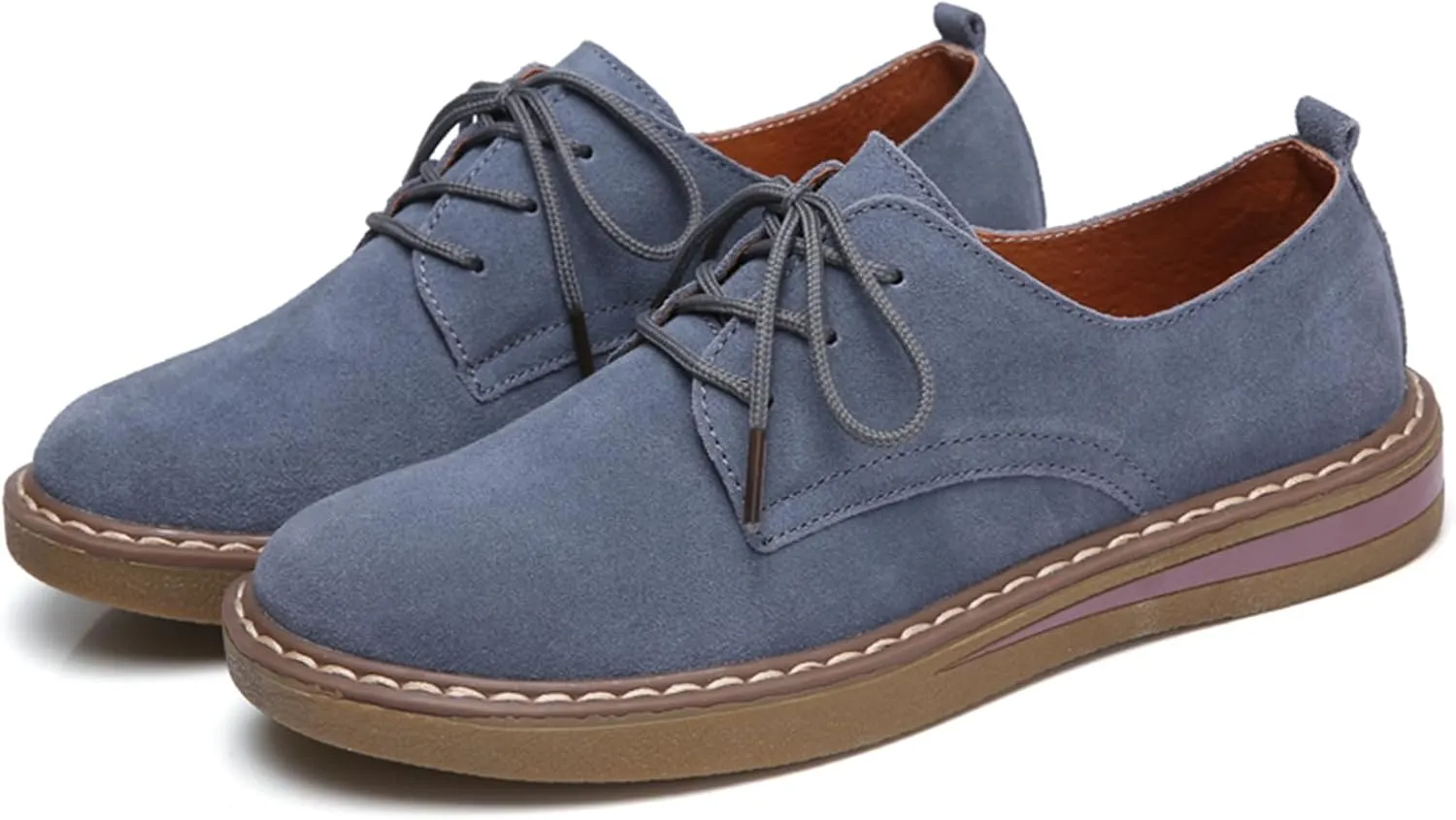 Veroders Women's Wingtip Brogue Oxfords Dress Pumps Platform Lace-Up Round Toe Oxfords Chunky Pumps Business Classic Formal School