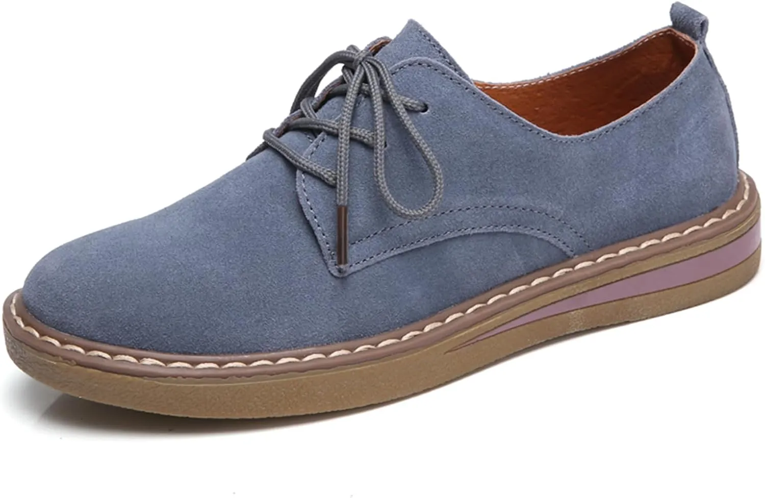 Veroders Women's Wingtip Brogue Oxfords Dress Pumps Platform Lace-Up Round Toe Oxfords Chunky Pumps Business Classic Formal School