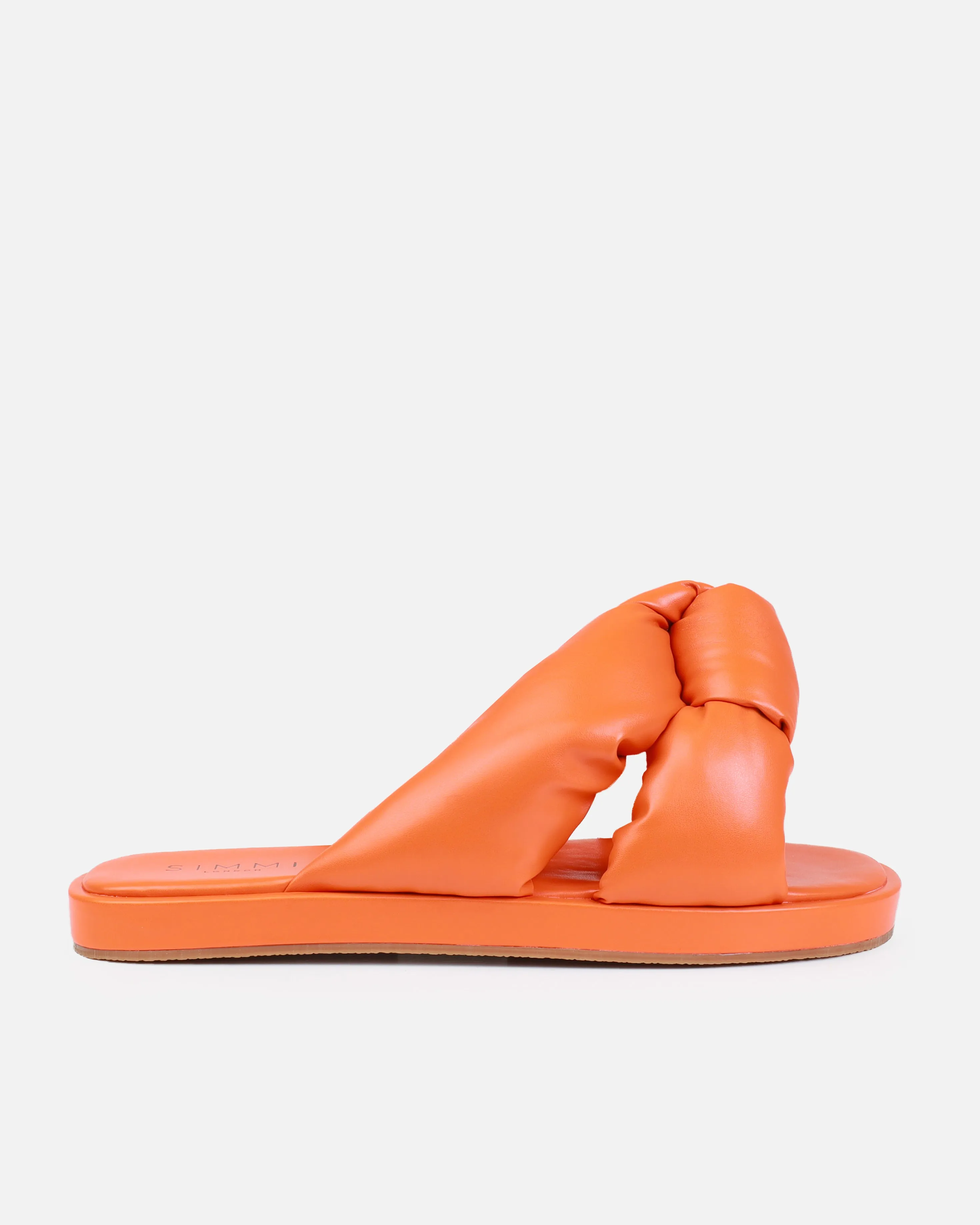 Vetta Orange Padded Knot Flat Slides