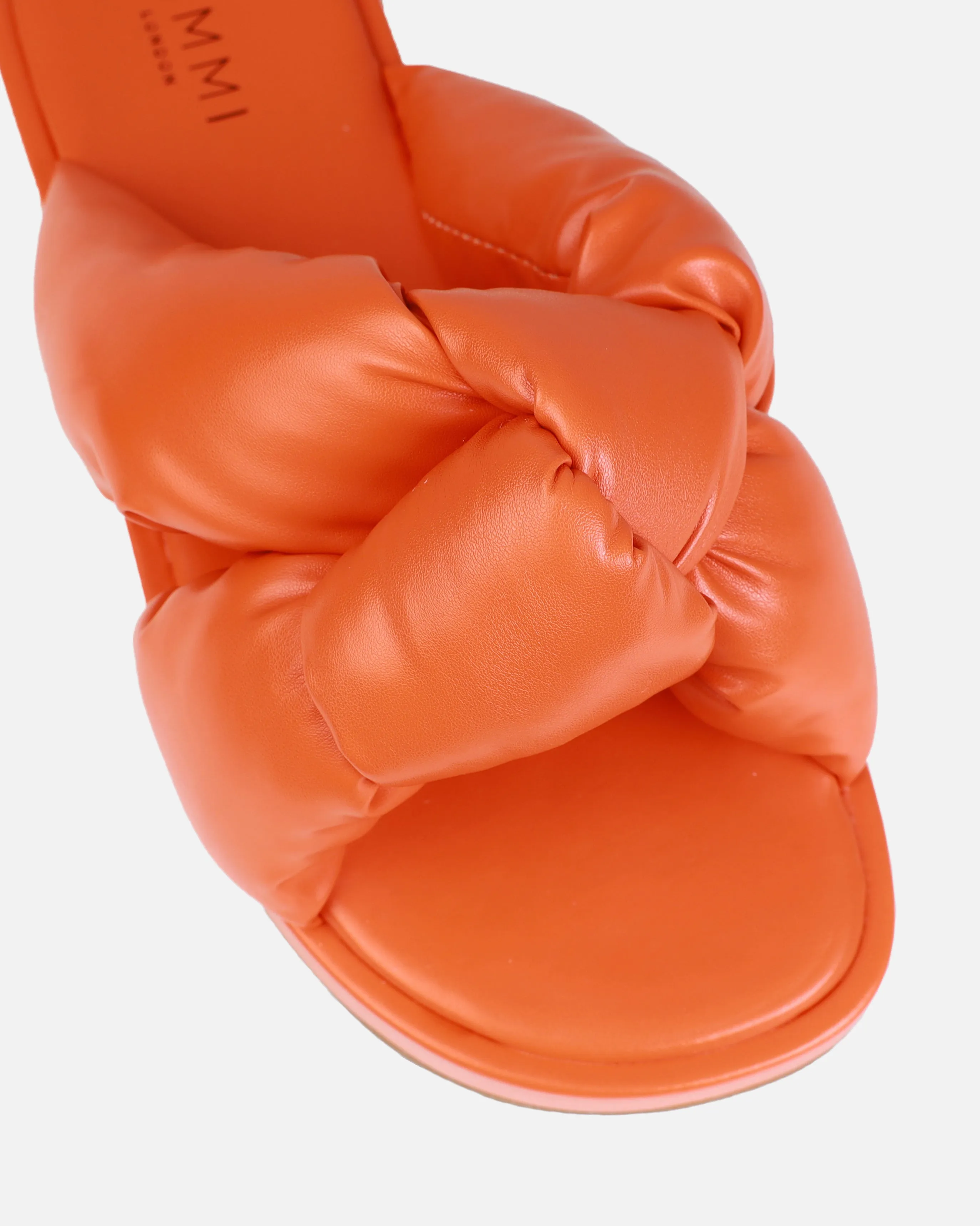 Vetta Orange Padded Knot Flat Slides