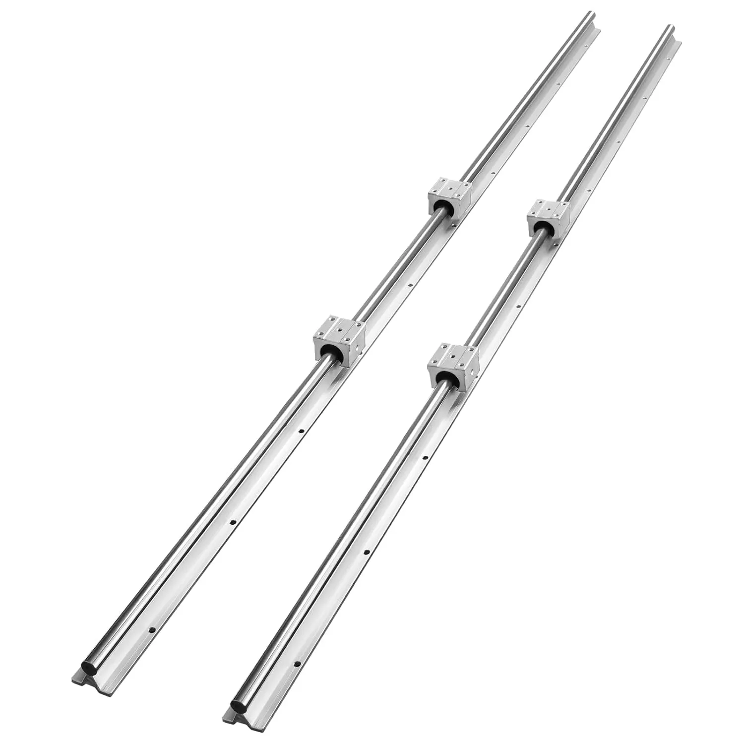 VEVOR Linear Rail, 2PCS SBR20-1500mm, Linear Slide Rail, 4 PCS SBR20UU Bearing Block CNC Kit Linear Rails and Bearings Kit CNC Rails Linear Rail Set, for Automated Machines and Equipment