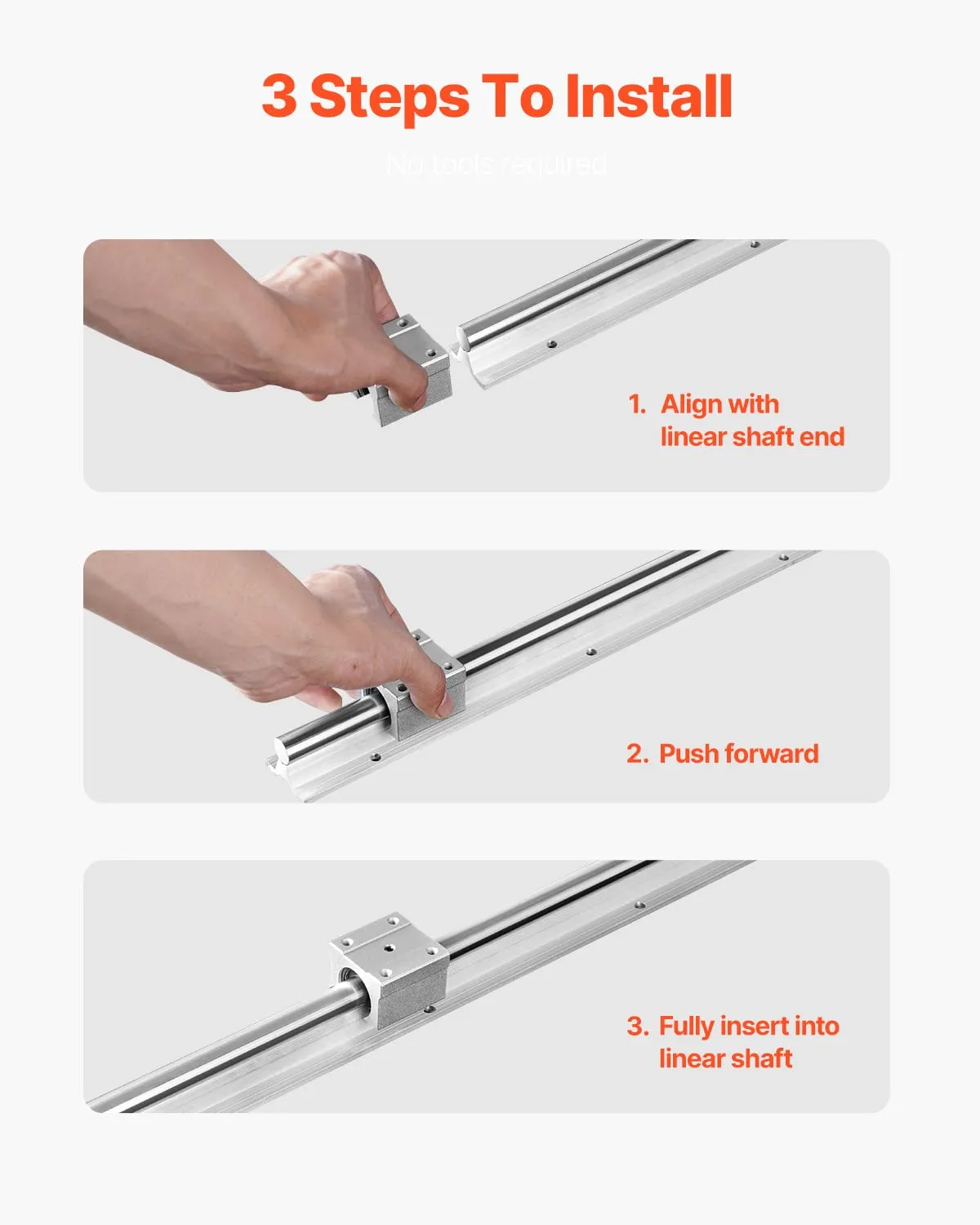 VEVOR Linear Rail, 2PCS SBR20-1500mm, Linear Slide Rail, 4 PCS SBR20UU Bearing Block CNC Kit Linear Rails and Bearings Kit CNC Rails Linear Rail Set, for Automated Machines and Equipment