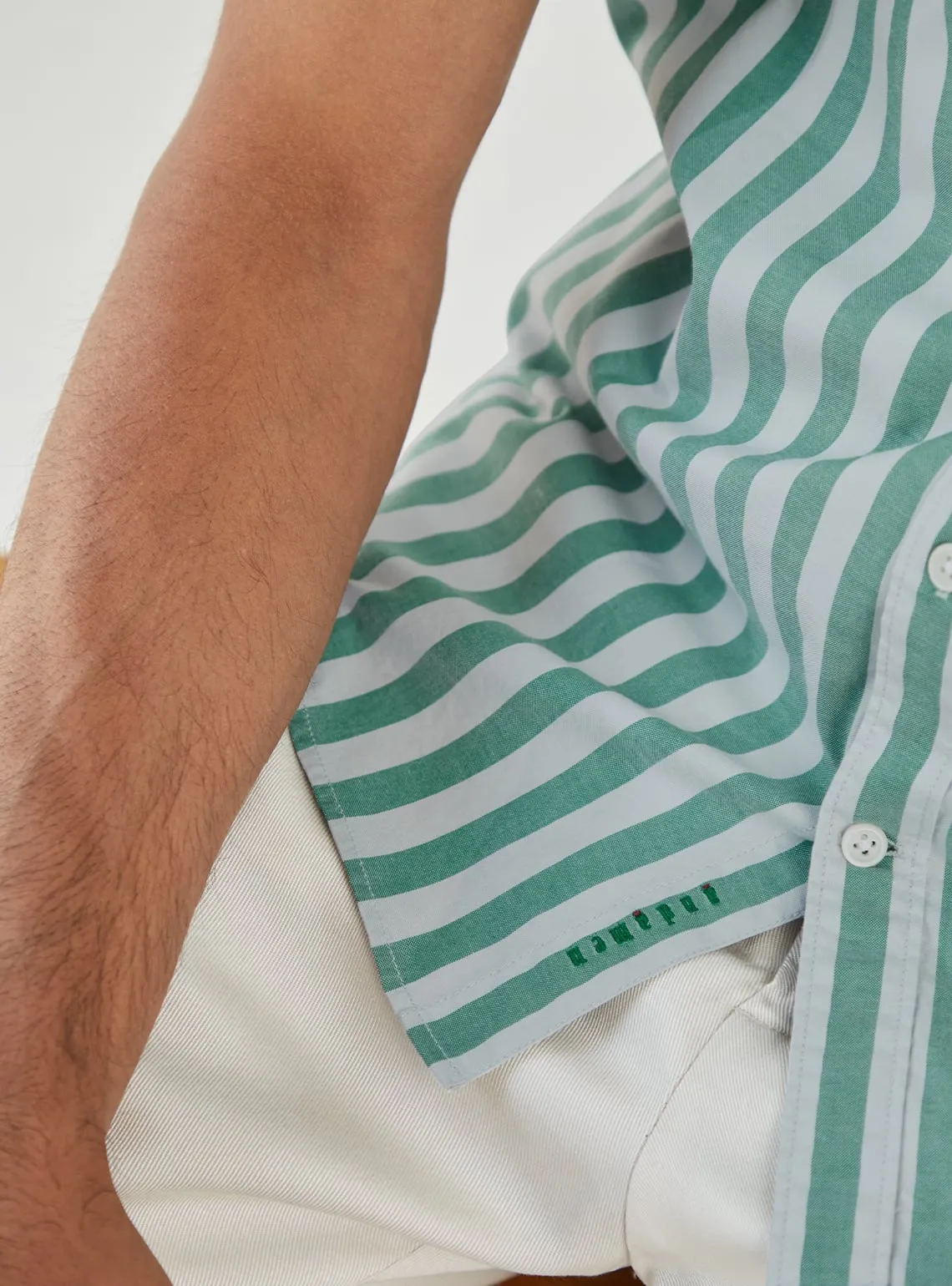 Vista Green Stripe Half Shirt