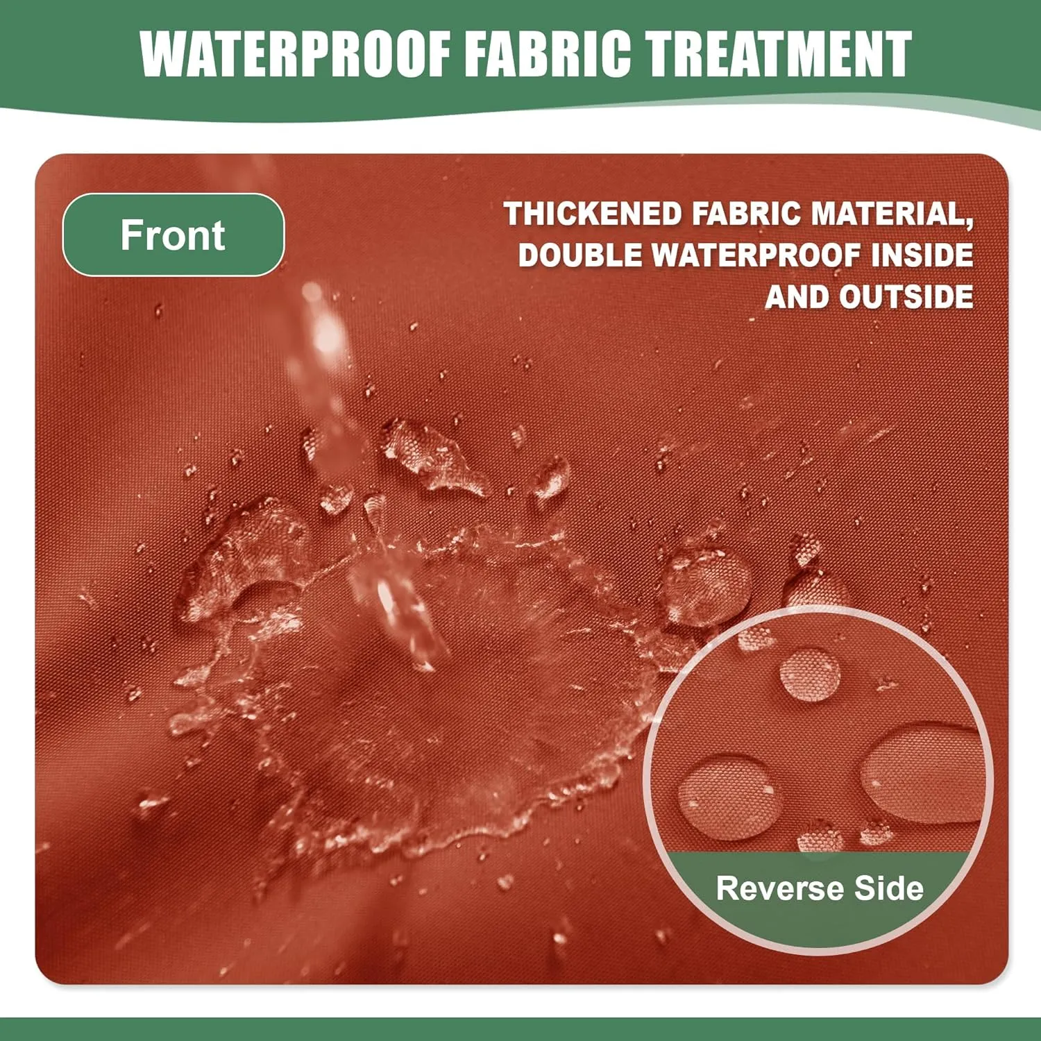 Waterproof Patio Cushions for Outdoor Furniture, Fade Resistant Back Pillow and Seat Cushion Set for Couch Replacements, 22 x 22 Inch, Rust, 1 Set