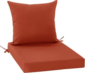 Waterproof Patio Cushions for Outdoor Furniture, Fade Resistant Back Pillow and Seat Cushion Set for Couch Replacements, 22 x 22 Inch, Rust, 1 Set