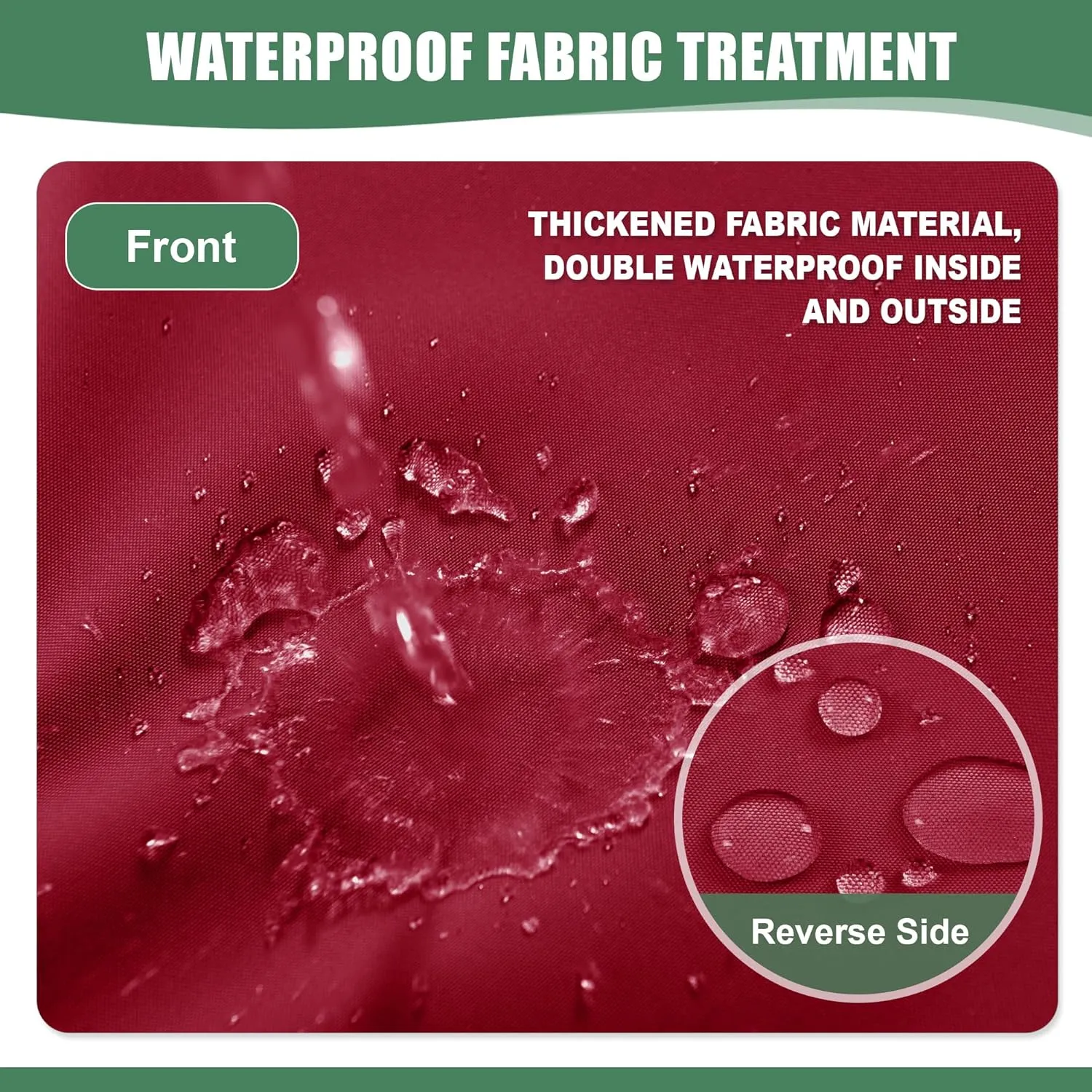 Waterproof Patio Cushions for Outdoor Furniture, Fade Resistant Back Pillow and Seat Cushion Set for Couch Replacements, 24 x 24 Inch, Red, 1 Set